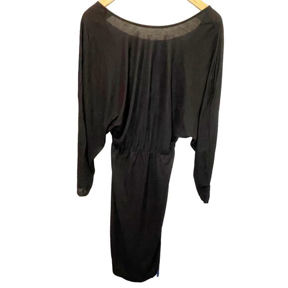 Zara NWT Black Long Sleeve Midi Dress - size Small - Picture 1 of 7